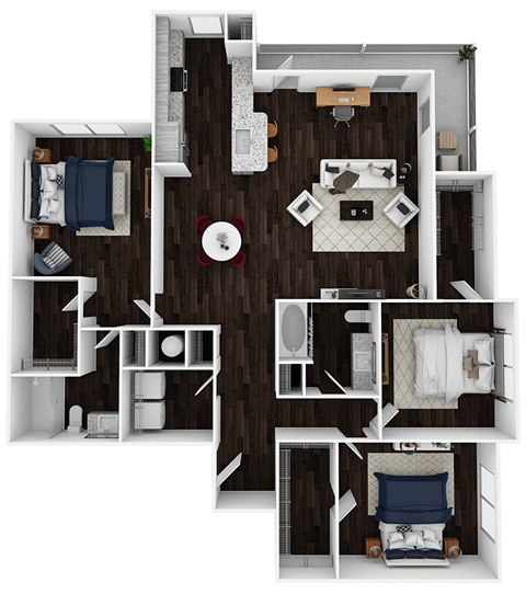 C1A - 1471sf Floor Plan at Artesia Big Creek, Alpharetta, GA, 30005
